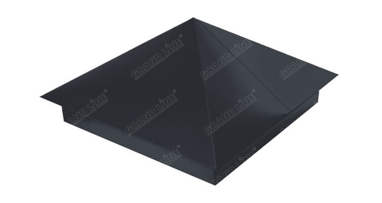 Колпак на столб 390х390 0,45 Drap с пленкой RAL 7024 мокрый асфальт