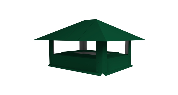 Дымник на трубу 520х390мм 0.5 Satin Matt с пленкой RAL 6005 зеленый мох