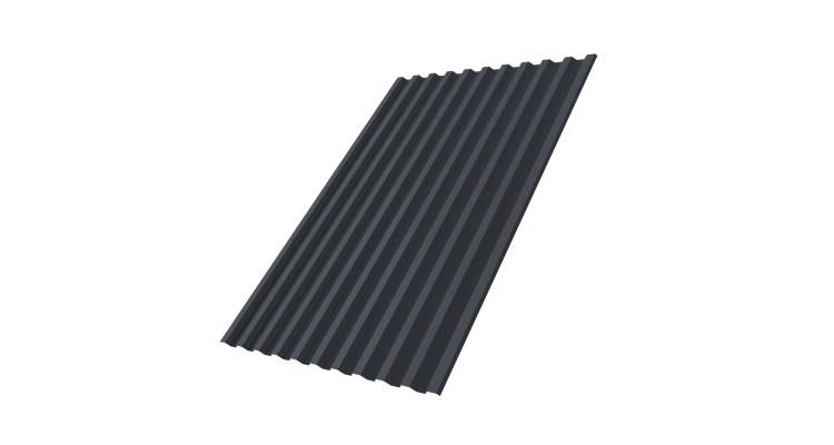 Профнастил С21R Grand Line 0,5 Drap TX RAL 7024 мокрый асфальт