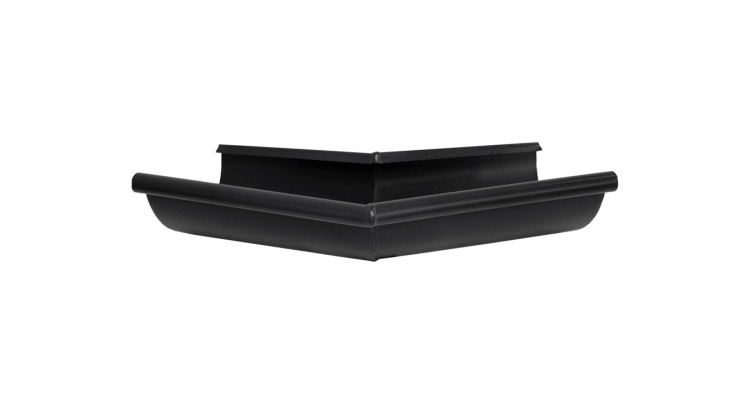 Угол желоба внешний 135 гр 125 мм Мatt RAL 9005 черный