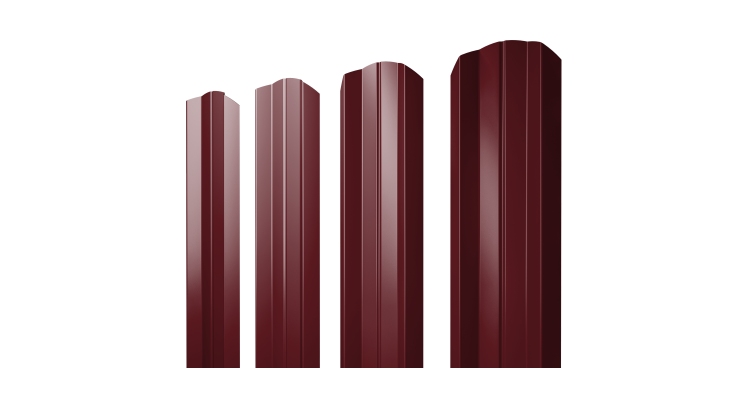 Штакетник М-образный A фигурный 0,5 Satin RAL 3005 красное вино