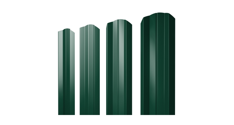 Штакетник М-образный A фигурный 0.45 PE-Double RAL 6005 зеленый мох