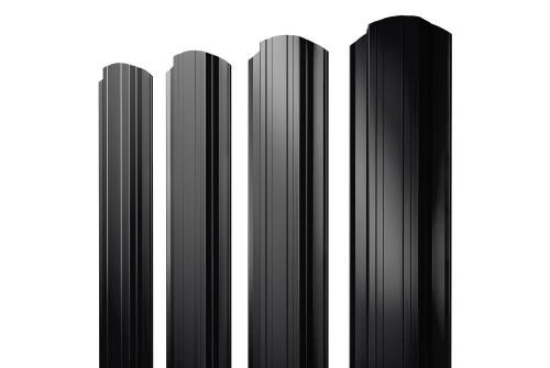 Штакетник Прямоугольный фигурный 0.5 Satin RAL 9005 черный