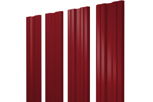 Штакетник Twin с прямым резом 0.45 PE RAL 3003 рубиново-красный