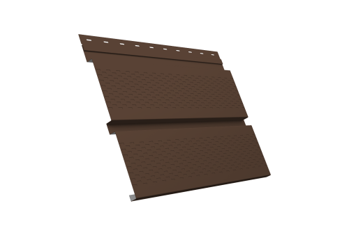 Софит металлический Квадро Брус с перфорацией 0,45 PE с пленкой RAL 8017 шоколад