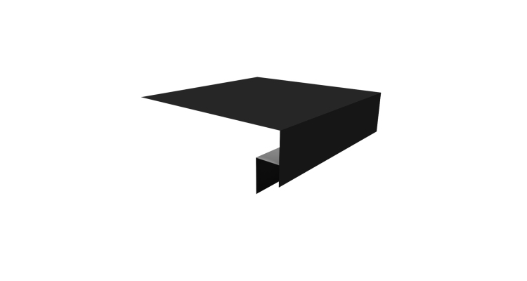 Планка околооконная сложная Экобрус Grand Line 200х50х25 0,5 Satin с пленкой RAL 9005 черный (3м)