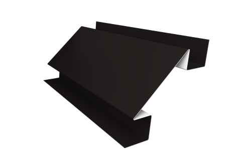 Угол внутренний сложный 75мм 0,45 PE с пленкой RAL 9005 черный (2м)