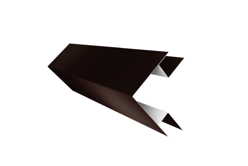 Угол внешний сложный 75х75 0,45 PE с пленкой RAL 8017 шоколад (2м)