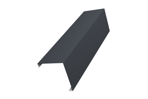 Декоративная накладка на столб универсальная угловая 80х80 для забора жалюзи 0,7 PE RAL 7024 мокрый асфальт (2,5м)