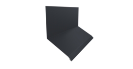 Планка примыкание верхнее к стене фальц Grand Line 150х130х20 0,45 Drap ST RAL 7024 мокрый асфальт (3м)