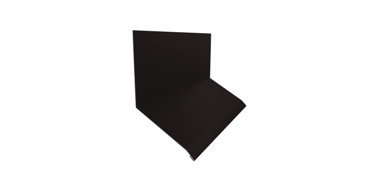 Планка примыкание верхнее к стене фальц Grand Line 150х130х20 0,45 Drap TX RAL 9005 черный (3м)