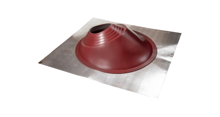 Проходной элемент MF угловой №3.1 (280-460мм) +185 EPDM (металлический неокрашенный фланец) красный