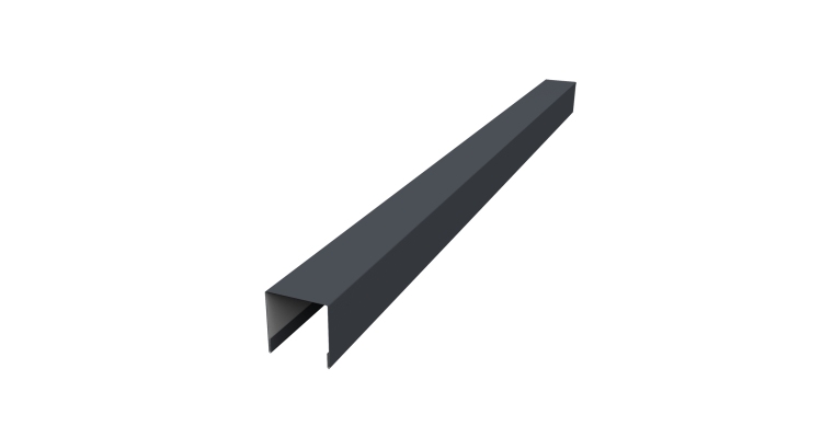 Планка вертикальная лицевая для забора жалюзи Palermo 0,45 Drap TR RAL 7024 мокрый асфальт (2,5м)