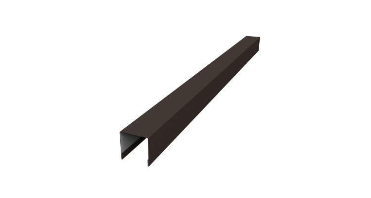 Планка вертикальная лицевая для забора жалюзи Palermo 0,5 Satin RR 32 темно-коричневый (2,5м)