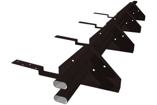 Снегозадержатель трубчатый для композитной черепицы Roman RAL 9005 (3м)