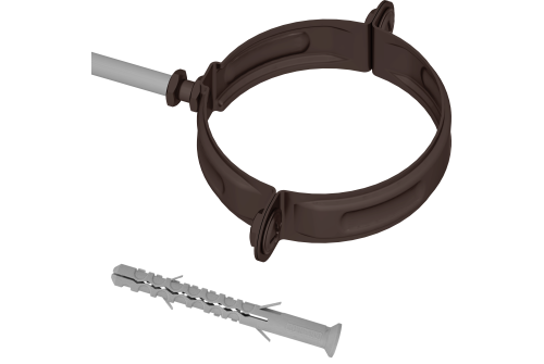 Хомут трубы на кирпич GL PE 100 мм RAL 8017 шоколад
