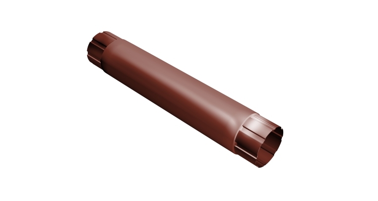 Труба круглая соединительная Grand Line PU 90мм 1м RAL 8004 терракота