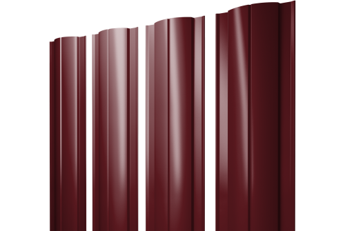 Штакетник Круглый с прямым резом 0,45 PE RAL 3005 красное вино