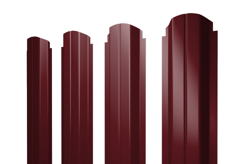 Штакетник П-образный A фигурный 0,4 PE RAL 3005 красное вино