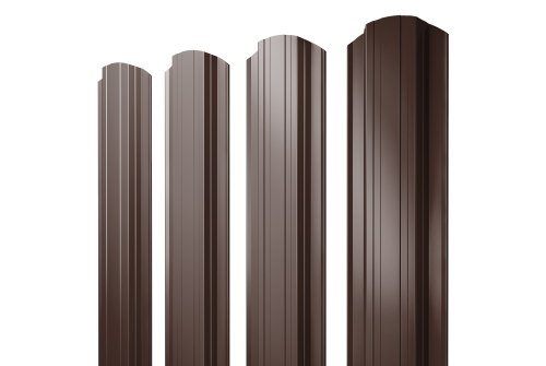 Штакетник Прямоугольный фигурный 0.4 PE RAL 8017 шоколад